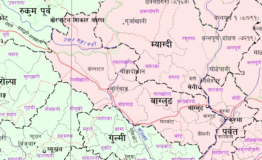 map of galkot baglung